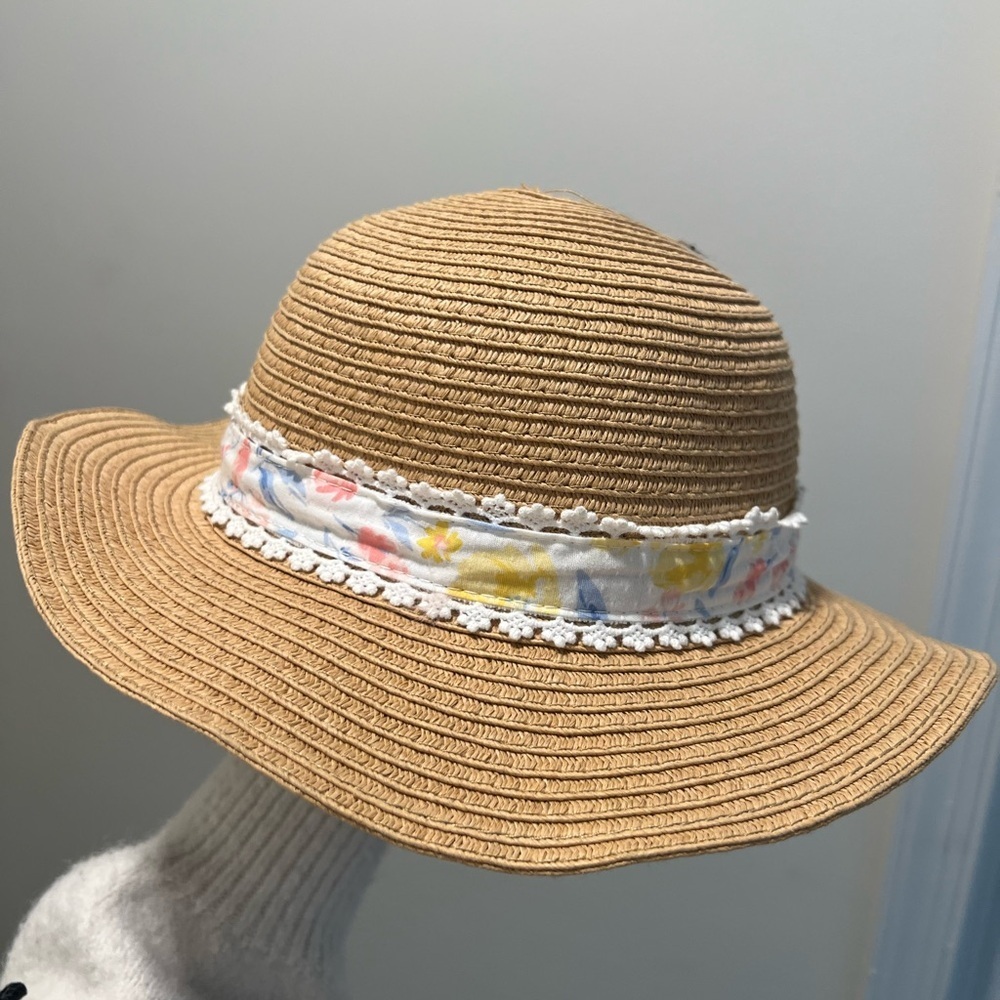 Stylish Straw Hat with Floral Bow - Picture 5 of 12